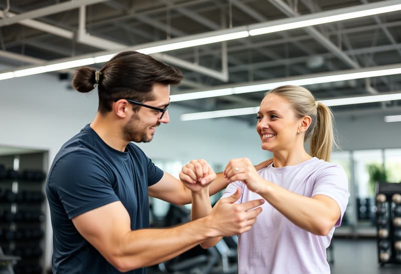 Personal trainer coaching client at FitForward Studio in Austin