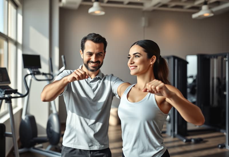 Personal trainer coaching client at FitForward Studio in Austin